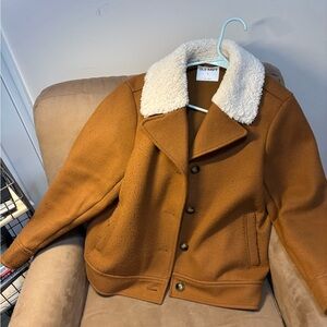 Old Navy Camel Jacket with Cream Collar